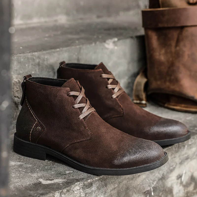 Leatherwork Designs - Nova camurça de vaca botas de