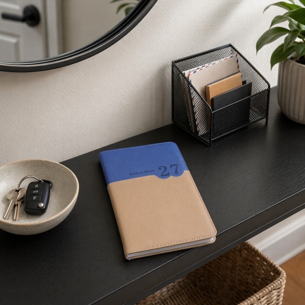 Leather Work Diary Covers - Planejador de Trabalho de Escritório 2027,