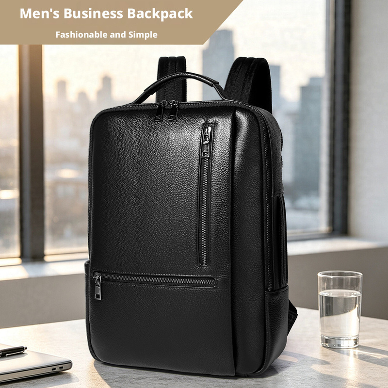 Mochila de couro genuíno preta - Leather Work Rucksack Mens avaliação e preço